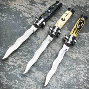 8.75 Inch Italian Stiletto Switch Kris Blade Fick Knife