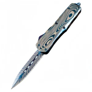 Blue titanium alloy OTF Springmesser Messer