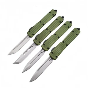 Small Navy OTF Springmesser Messer mit Green Griff