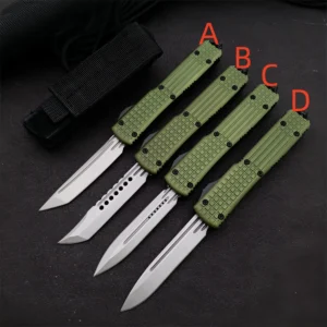 Small Navy OTF Springmesser Messer mit Green Griff