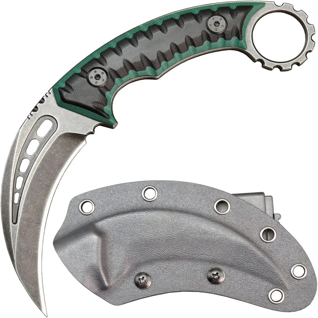 Karambit Messer Fixed Klinge D2 Stahl + G10 Griff Outdoor Karambit Messer mit Protective Cover… 1 Karambit Messer Fixed Klinge D2 Stahl + G10 Griff Outdoor Karambit Messer mit Protective Cover…