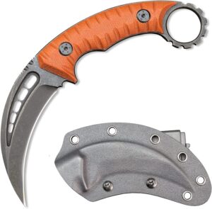 Karambit Messer Fixed Klinge D2 Stahl + G10 Griff Outdoor Karambit Messer mit Protective Cover…