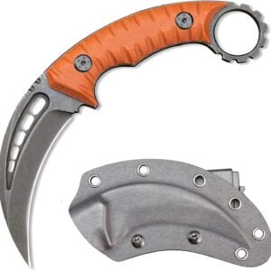 Karambit Messer Fixed Klinge D2 Stahl + G10 Griff Outdoor Karambit Messer mit Protective Cover…